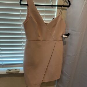 BCBGMaxAzria Pink Asymmetrical Wrap Mini Dress